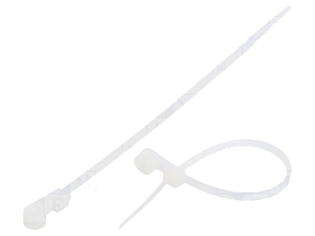 Kabelbinder; met bevestigingsopening; L: 112mm; W: 2,5mm; 80N Kabelbinder; met bevestigingsopening; L: 112mm; W: 2,5mm; 80N